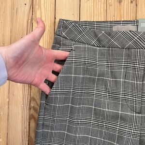 NWT H&M Women's Plaid Tailored Trousers Pants Black White Check Size 2 preppy